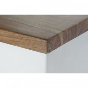 Cassettiera DKD Home Decor Bianco Marrone Acacia Legno di mango Città 110 x 45 x 100 cm