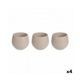Set di Vasi Ibergarden ES0501214S3 Taupé Plastica 16,5 x 16,5 x 14,5 cm (4 Unità)