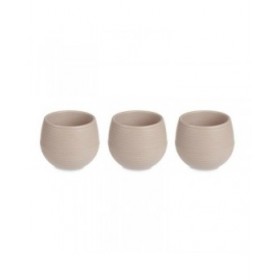 Set di Vasi Ibergarden ES0501214S3 Taupé Plastica 16,5 x 16,5 x 14,5 cm (4 Unità)