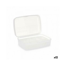 Scatola con scomparti Kinvara 02 1192 Bianco Trasparente Plastica 21,5 x 8,5 x 15 cm (12 Unità)
