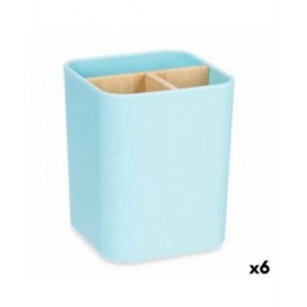 Portaspazzolini da Denti Berilo B9041-BLUE Azzurro Bambù polipropilene 9 x 11 x 9 cm (6 Unità)