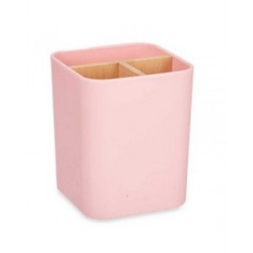 Portaspazzolini da Denti Berilo B9041-PINK Rosa Bambù polipropilene 9 x 11 x 9 cm (6 Unità)