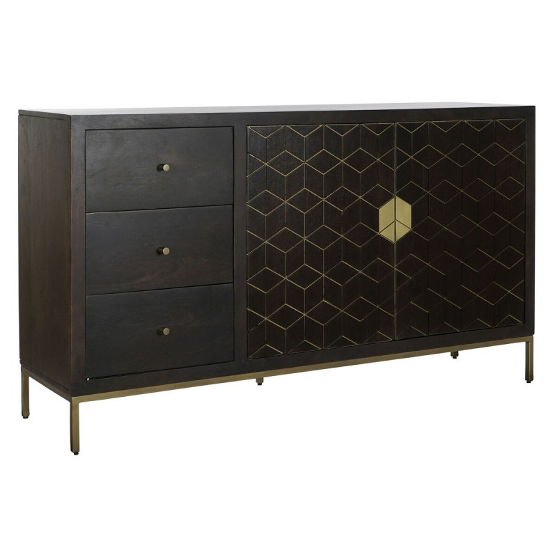 Credenza DKD Home Decor Nero Dorato Marrone scuro 160 x 40 x 90 cm