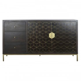 Credenza DKD Home Decor Nero Dorato Marrone scuro 160 x 40 x 90 cm