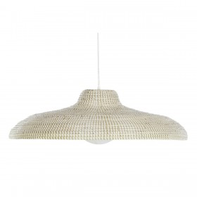 Lampadario DKD Home Decor Bianco Naturale Marrone Chiaro Cristallo 50 W 70 x 70 x 20 cm