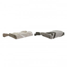 Coperta DKD Home Decor Bianco Verde Beige 130 x 170 x 0,5 cm (2 Unità)