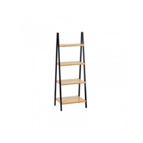 Scaffale da Bagno Berilo WR5504-4-425 Nero Naturale 40 x 109,3 x 30 cm