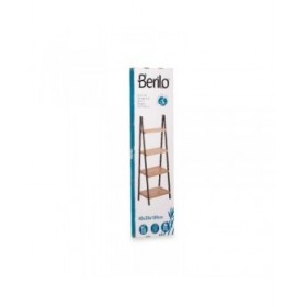 Scaffale da Bagno Berilo WR5504-4-425 Nero Naturale 40 x 109,3 x 30 cm