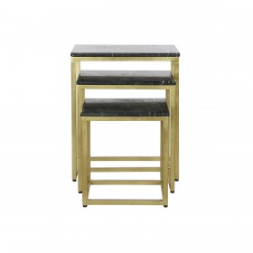 Set di 3 tavoli DKD Home Decor Nero Dorato 50 x 35 x 60 cm