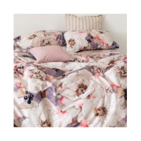 Copripiumino HappyFriday White Peonies Multicolore 200 x 200 cm