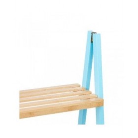 Scaffale da Bagno Berilo WR5504-3-433 Azzurro Naturale 40,3 x 81,5 x 30 cm