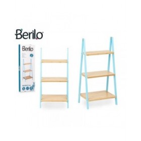 Scaffale da Bagno Berilo WR5504-3-433 Azzurro Naturale 40,3 x 81,5 x 30 cm