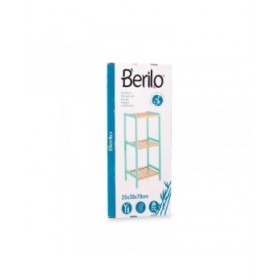Scaffale da Bagno Berilo WR5503-3-466 Naturale Menta 35 x 30 x 70 cm