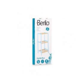 Scaffale da Bagno Berilo WR5503-3-467 Azzurro Naturale 35 x 30 x 70 cm