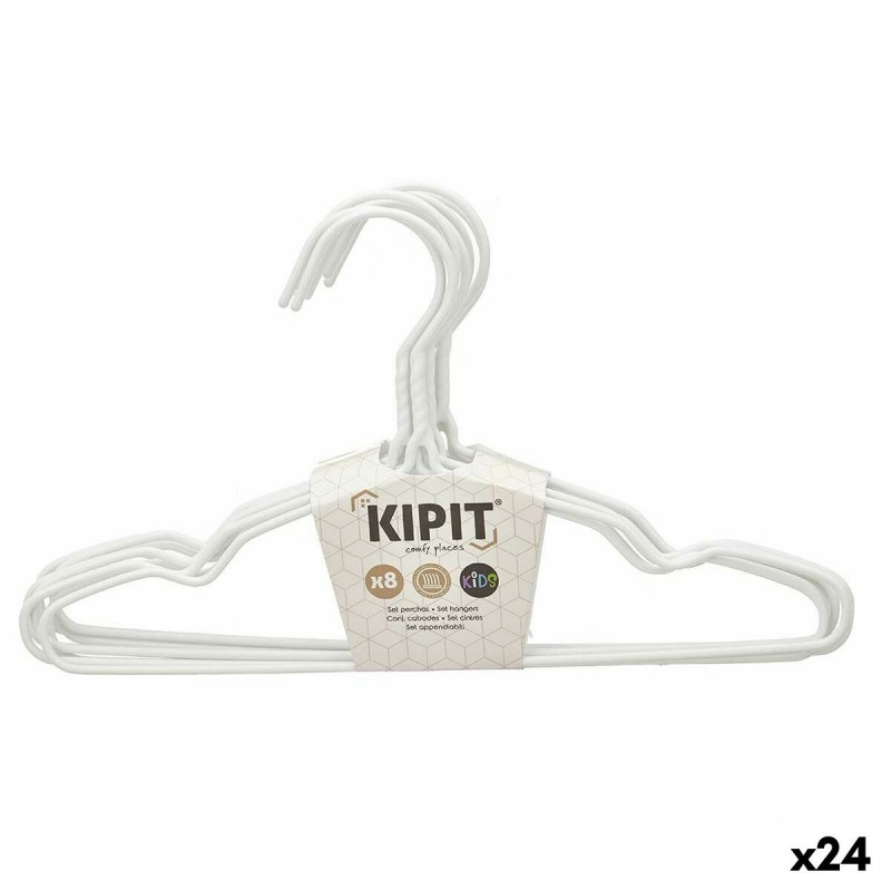 Set di Grucce Kipit 29100192 Bianco Metallo Silicone Per bambini 30 x 18 x 1 cm (24 Unità)