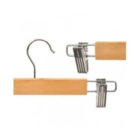 Set di Grucce Kipit 29100196 Marrone Argentato Legno Metallo 28,5 x 2,5 x 11,5 cm Pinze (24 Unità)