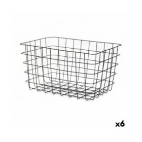 Cestino Multiuso Kinvara W5759K-L BLACK Nero Metallo 38,5 x 20,5 x 28 cm Rettangolare (6 Unità)