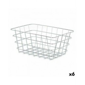 Cestino Multiuso Kinvara W5759K-M CHROME Argentato Argento Metallo 31 x 14 x 21 cm Rettangolare (6 Unità)
