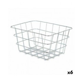 Cestino Multiuso Kinvara W5759K-S CHROME Argentato Argento Metallo 24 x 12,5 x 18,5 cm Rettangolare (6 Unità)