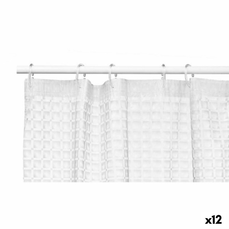 Tenda da Doccia Berilo SC-EVA Trasparente Polietilene EVA 180 x 180 cm Quadri (12 Unità)