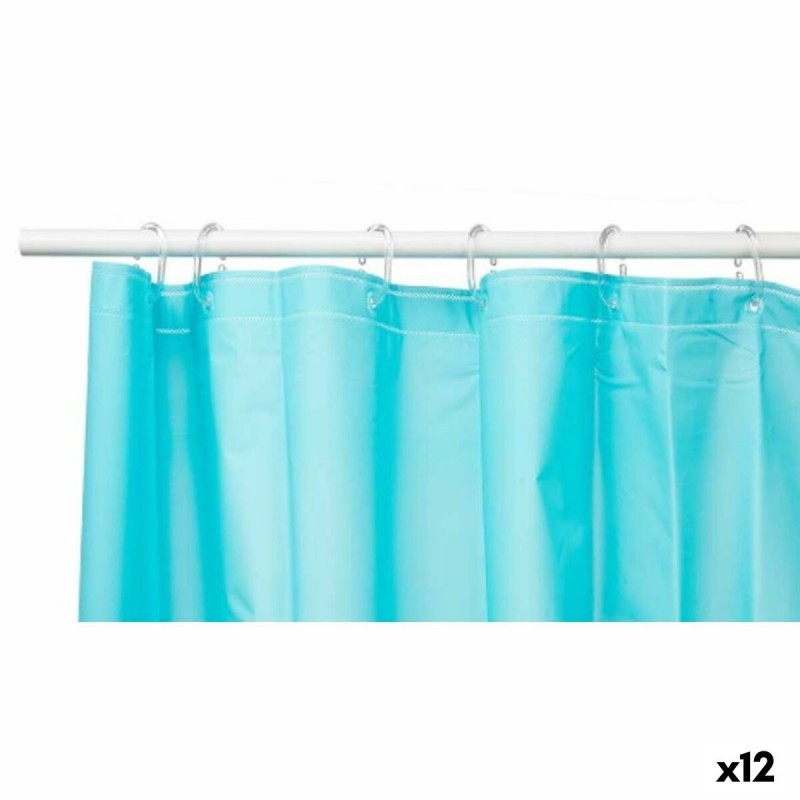 Tenda da Doccia Berilo SC-MIX-01-BLUE Azzurro Polietilene EVA 180 x 180 cm (12 Unità)