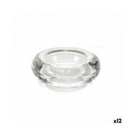 Portacandele Trasparente Vetro 6,5 x 2,5 x 6,5 cm (12 Unità)