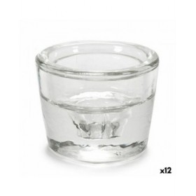 Portacandele Trasparente Vetro 6 x 4,3 x 6 cm (12 Unità)