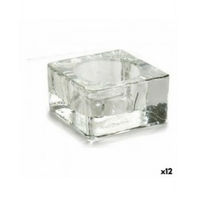 Portacandele Trasparente Vetro 6 x 3 x 6 cm (12 Unità)