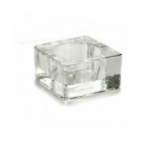 Portacandele Trasparente Vetro 6 x 3 x 6 cm (12 Unità)