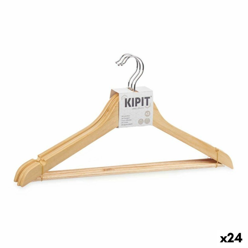 Set di Grucce Kipit 79417 Marrone Legno Metallo 44,5 x 1,2 x 23 cm (24 Unità)