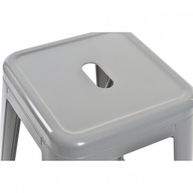 Sgabello DKD Home Decor 43 x 43 x 76 cm Grigio Metallo