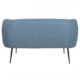 Divano DKD Home Decor Azzurro Nero Schiuma Legno Metallo Velluto Scandi 129 x 75 x 73 cm