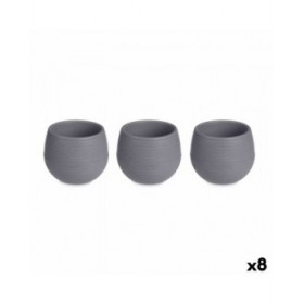 Set di Vasi Ibergarden ES0101102S3 Antracite Plastica 6,2 x 6,2 x 6,6 cm (8 Unità)
