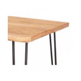Tavolo aggiuntivo Live Edge 120 x 60 x 46 cm Marrone Nero Legno di acacia