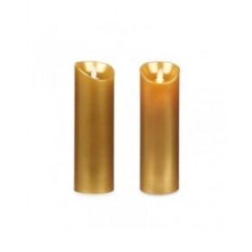 Candela LED Acorde L-Y8025-YBH-O Dorato 8 x 8 x 25 cm (12 Unità)