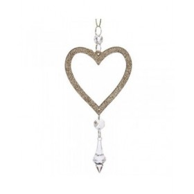 Decorazione Natalizia Cuore champagne Plastica Porporina 9 x 16 x 2 cm (24 Unità)