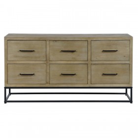Credenza DKD Home Decor Nero Naturale Metallo Legno MDF 120 x 40 x 64 cm