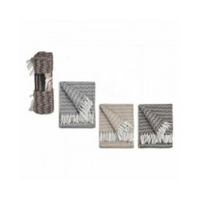 Copridivano ITEM NO.25 PLAIDS Marrone Grigio Naturale 160 x 130 cm Spiga (12 Unità)