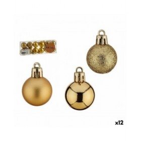 Set di palline di Natale Dorato PVC Ø 3 cm (12 Unità)