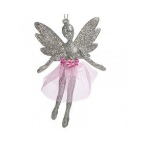 Decorazione Natalizia Fata Argentato Plastica Porporina 8 x 12 x 5 cm (24 Unità)