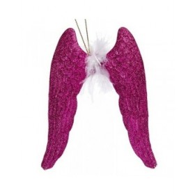 Decorazione Natalizia Ali d'Angelo Fucsia Plastica Porporina 12,5 x 15 x 2,5 cm (24 Unità)