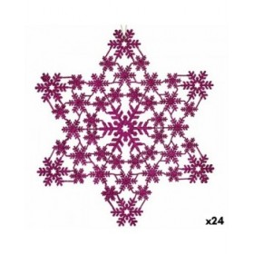 Decorazione Natalizia Stella Fucsia 29 x 0,1 x 32 cm (24 Unità)