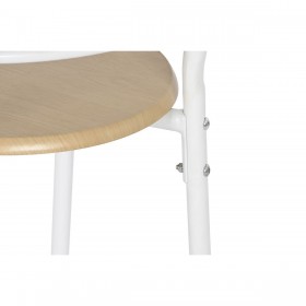Tavolo con 4 sedie DKD Home Decor Bianco Naturale Metallo Legno MDF 121 x 55 x 78 cm
