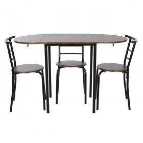 Tavolo con 4 sedie DKD Home Decor Marrone Nero Metallo Legno MDF 121 x 55 x 78 cm