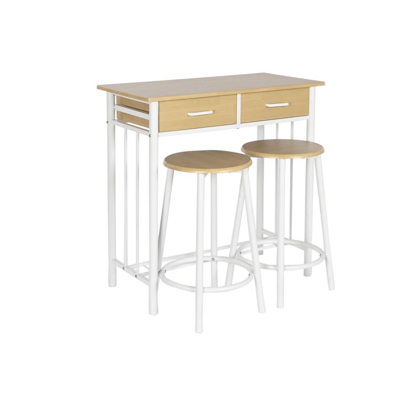 Tavolo con 2 sedie DKD Home Decor Metallo Legno MDF 80 x 50 x 84 cm