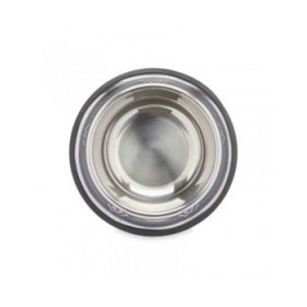 Ciotola per cani Mascow 309 Grigio Argentato Gomma Metallo 26 x 7 x 26 cm (12 Unità)