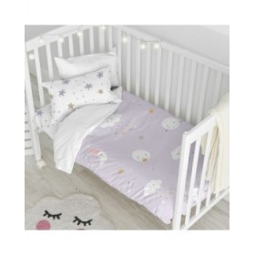 Set di copripiumino HappyFriday Moshi Moshi Moons Multicolore Culla Neonato 2 Pezzi