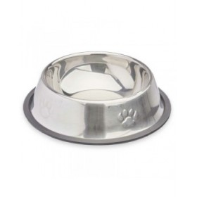 Ciotola per cani Mascow 311 Grigio Argentato Gomma Metallo 35 x 0,03 x 25 cm (24 Unità)