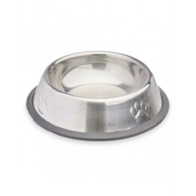 Ciotola per cani Mascow 312 Grigio Argentato Gomma Metallo 15 x 4 x 15 cm (24 Unità)