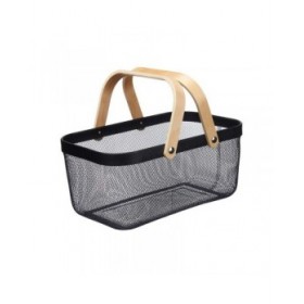 Cestino Multiuso Kinvara 1031 Nero Legno Metallo 42,5 x 18 x 26,5 cm (6 Unità)